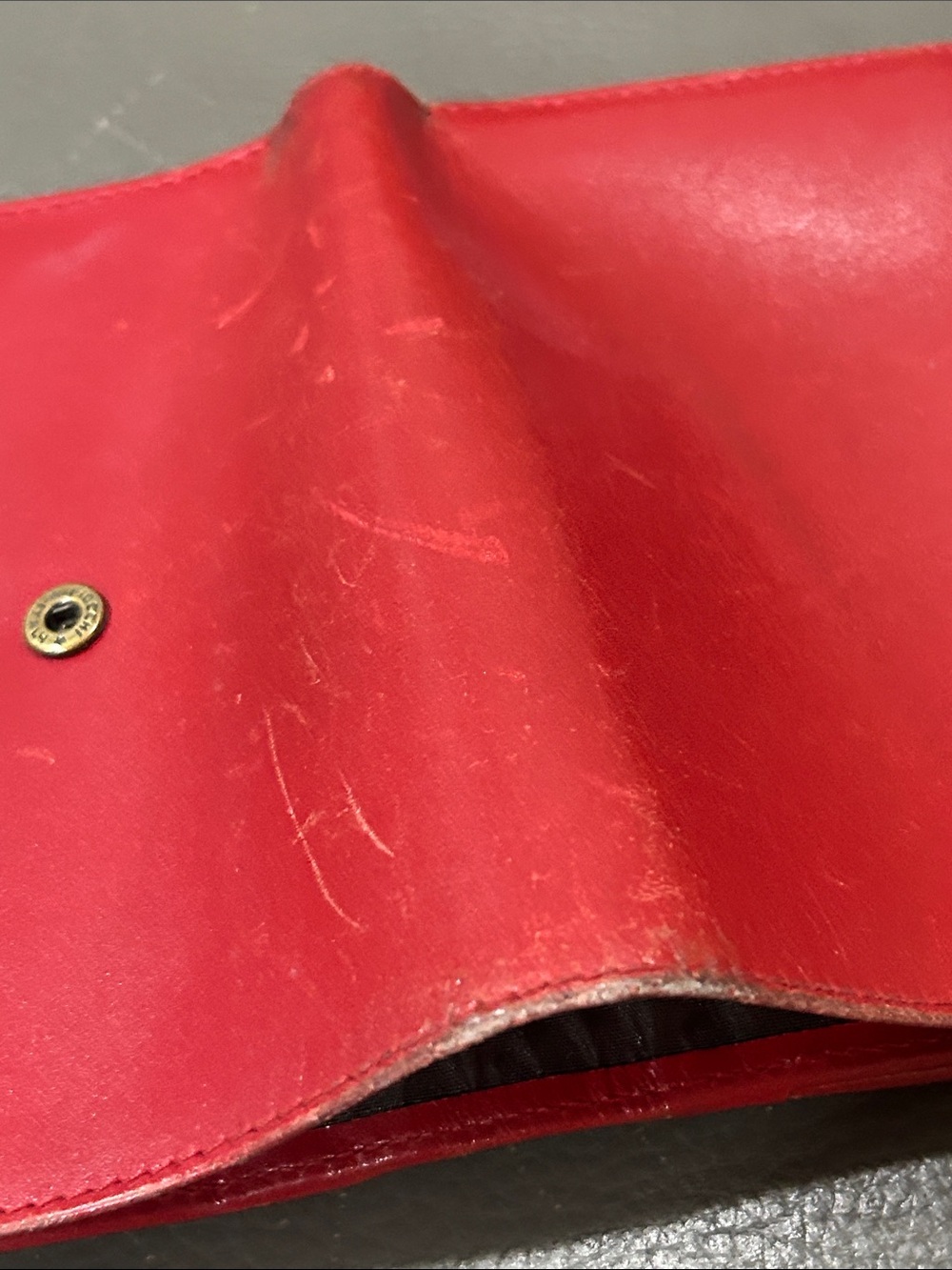 Coach Red Glove Leather Vintage Compact Wallet GUVC - Picture 11 of 15